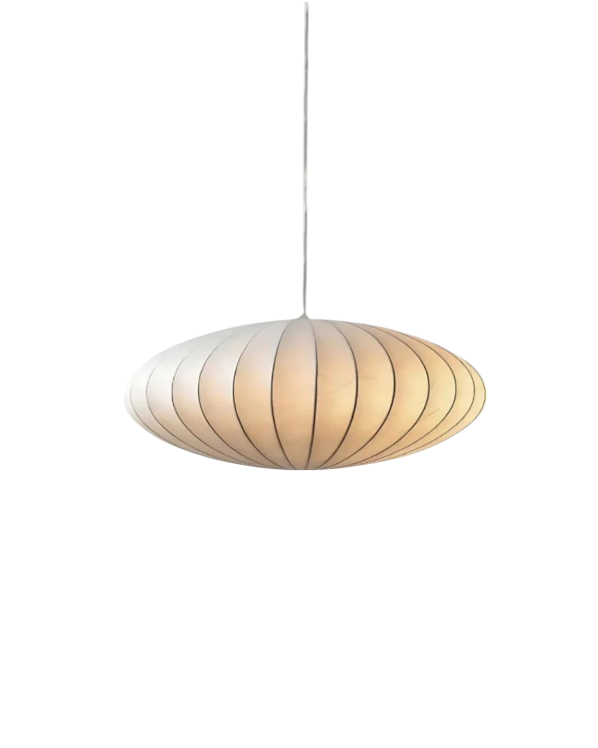 Moderne Ronde Hanglamp Met Geribbelde Kap En Warme Sfeerverlichting | Sansoti