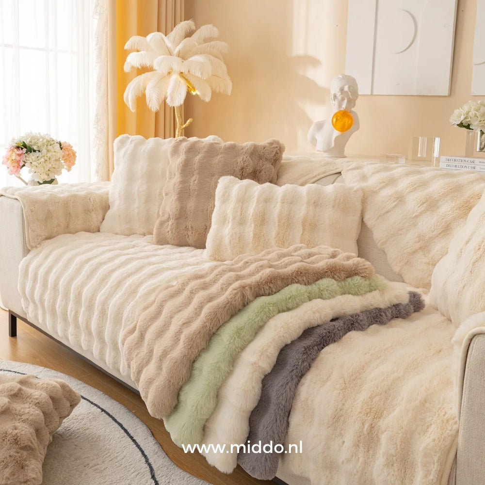 Weicher Plüsch-Möbelbezug Winter-Sofaschutz Rutschfest Kratzfest Haustierschutz Sessel Sofa | Sansoti