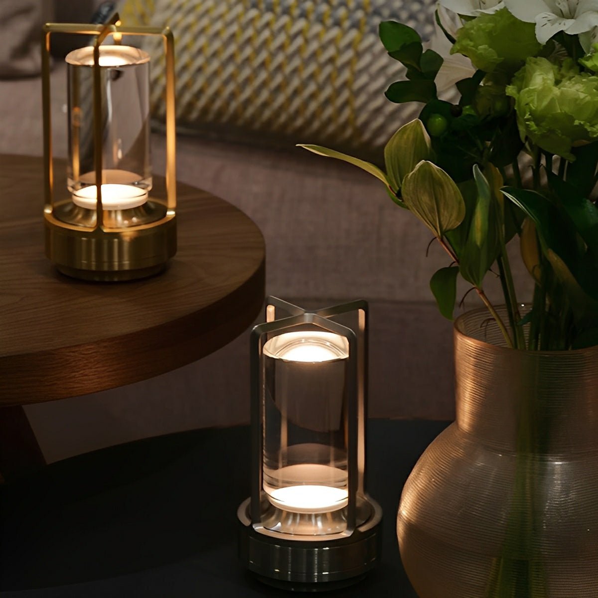 Lampe de table sans fil avec batterie rechargeable USB, gradation tactile, lanterne LED design moderne pour chambre et salon | Restfield
