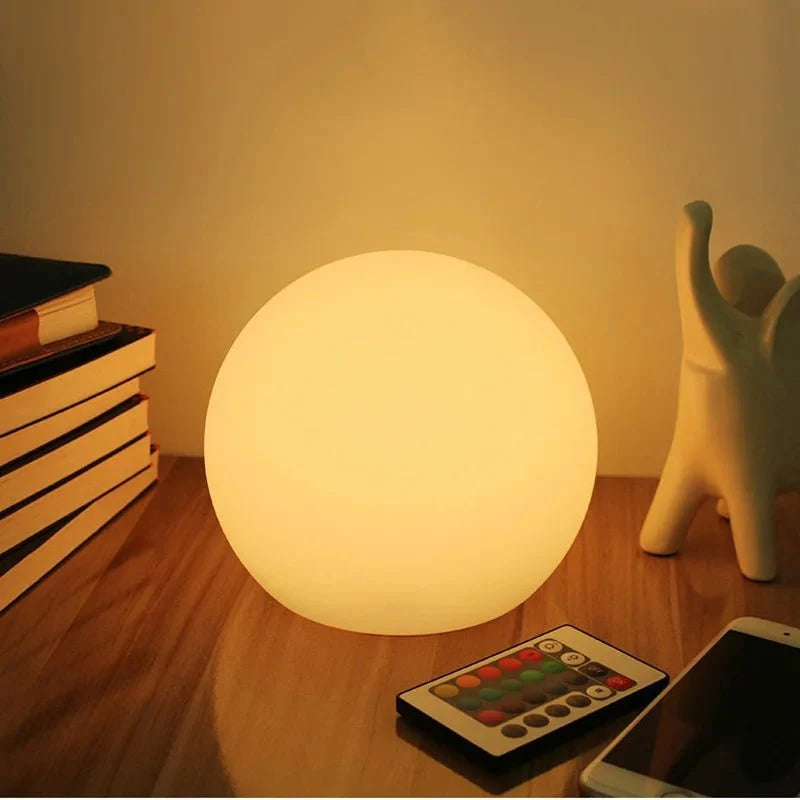Draadloze LED Bollamp met Afstandsbediening 16 Kleuren Oplaadbaar USB Sfeerlamp Tafellamp Nachtlamp Sfeer | Sansoti