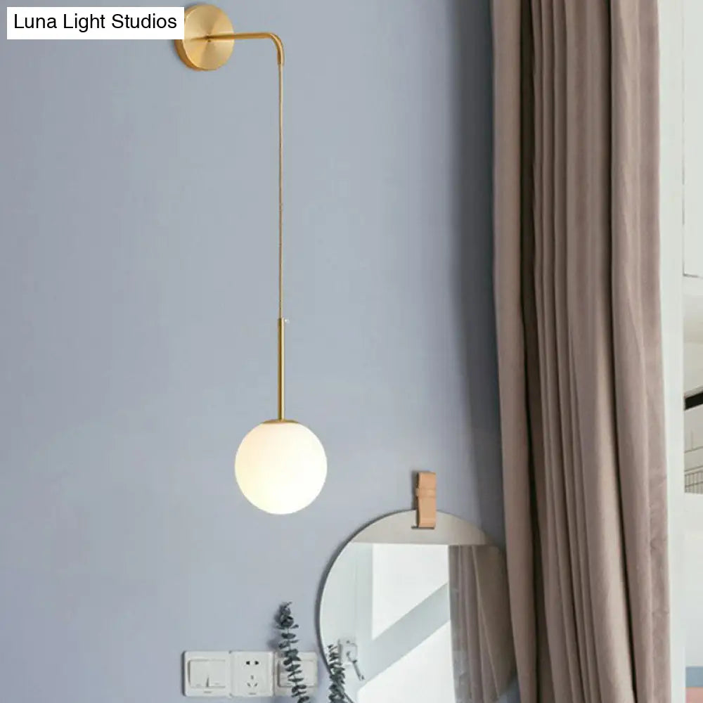 Glazen Globe Wandlamp Metalen Fitting E12 E14 Slaapkamer Woonkamer Hal Modern Sfeervol Interieur Verlichting | Sansoti