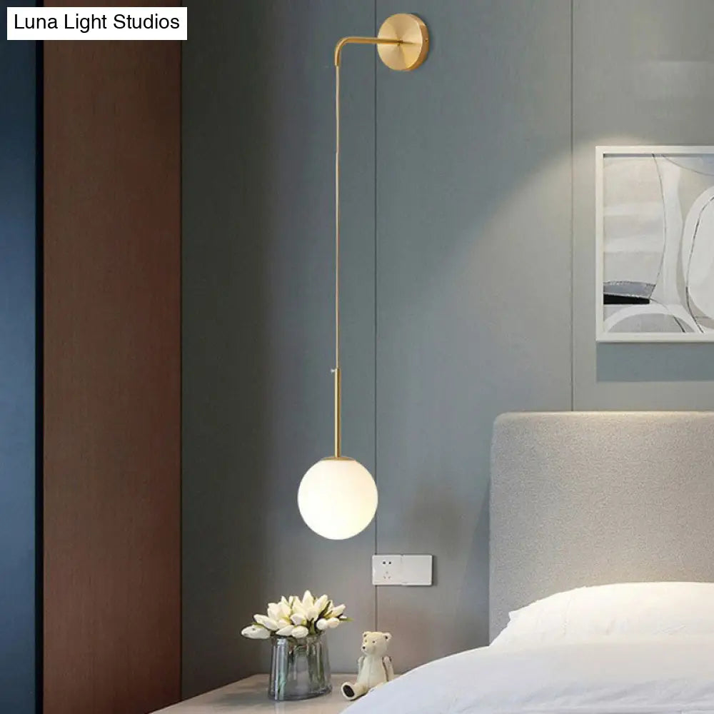 Glazen Globe Wandlamp Metalen Fitting E12 E14 Slaapkamer Woonkamer Hal Modern Sfeervol Interieur Verlichting | Sansoti