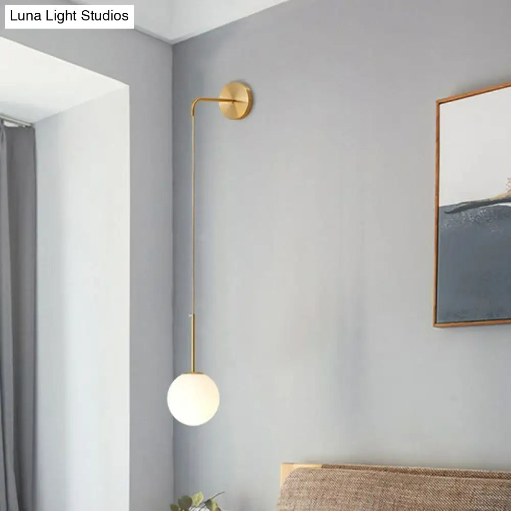 Glazen Globe Wandlamp Metalen Fitting E12 E14 Slaapkamer Woonkamer Hal Modern Sfeervol Interieur Verlichting | Sansoti