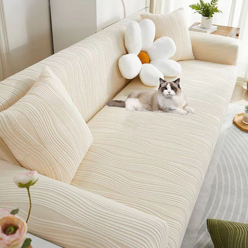 Stretch Jacquard Sofa Cover with Anti-Scratch Protection for Living Room Sofa 1 2 3 4 5 Seats Adjustable Furniture Covers | Sansoti