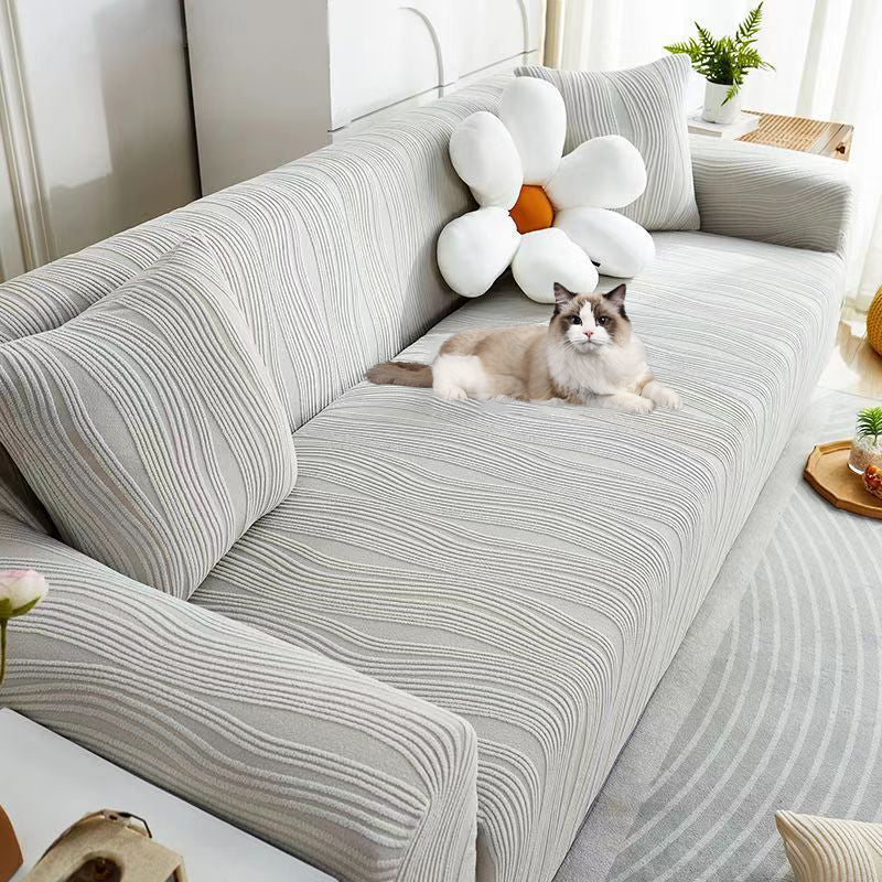 Stretch Jacquard Sofa Cover with Anti-Scratch Protection for Living Room Sofa 1 2 3 4 5 Seats Adjustable Furniture Covers | Sansoti
