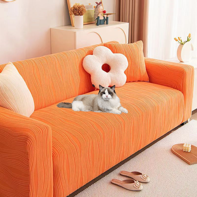 Stretch Jacquard Sofa Cover with Anti-Scratch Protection for Living Room Sofa 1 2 3 4 5 Seats Adjustable Furniture Covers | Sansoti