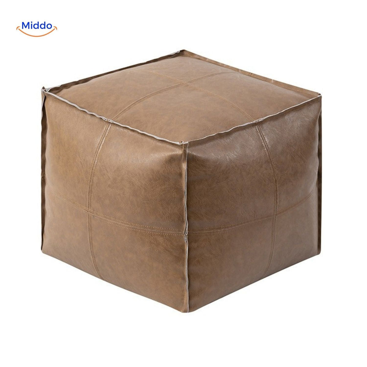 Befüllbarer Leder-Sitzsack Tatami-Kissen 45x45x40cm Polyurethan Multifunktional Meditation Yoga Leseecke Lounge | Sansoti