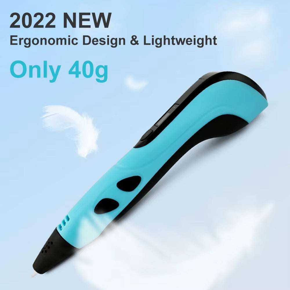 3D-Zeichenstift für Kinder mit einstellbarer Geschwindigkeit, LCD-Display, kreatives Lernspielzeug, Geschenkset | Sansoti