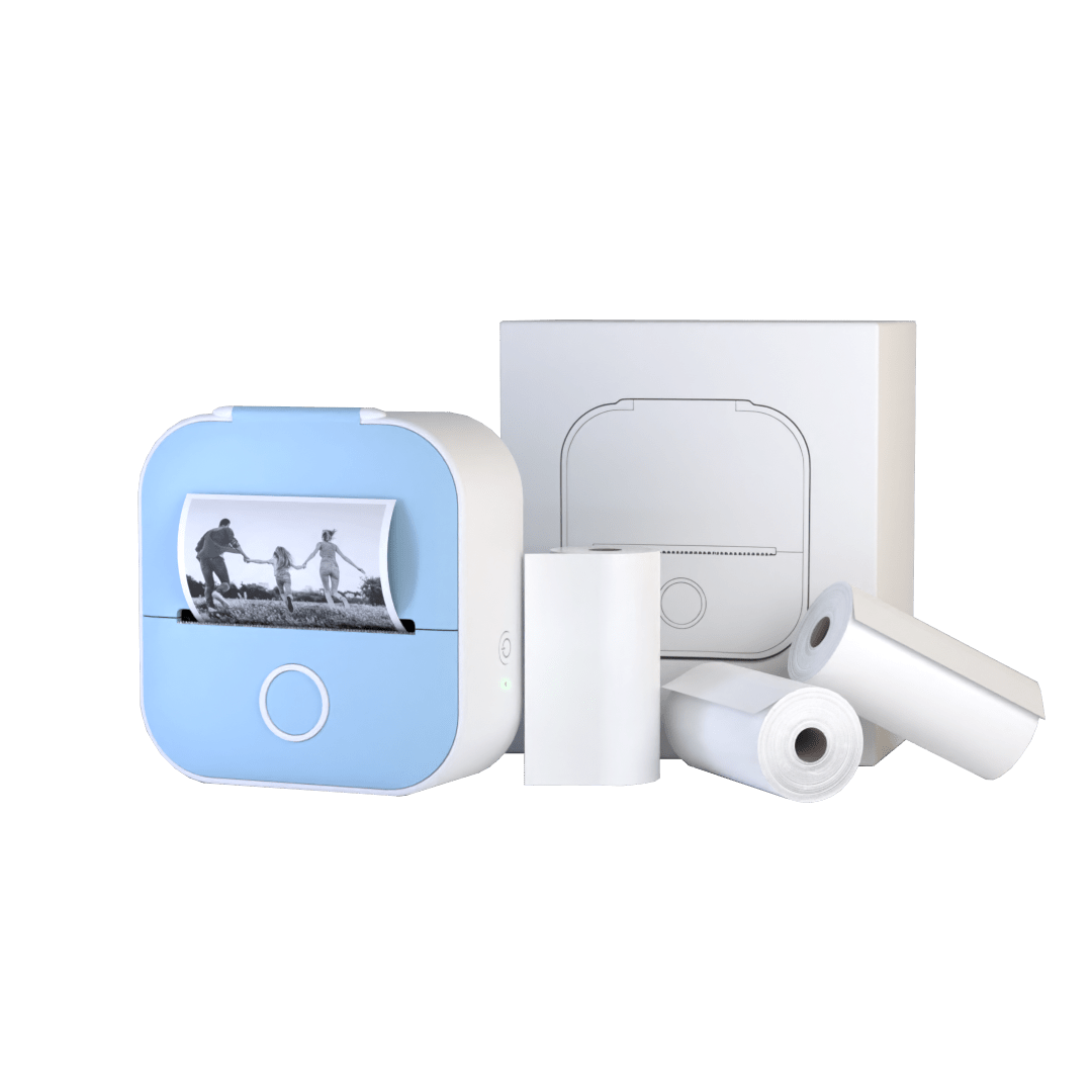 Mini imprimante portable avec Bluetooth et rouleaux d'autocollants pour étiquettes, notes et impressions créatives | Restfield