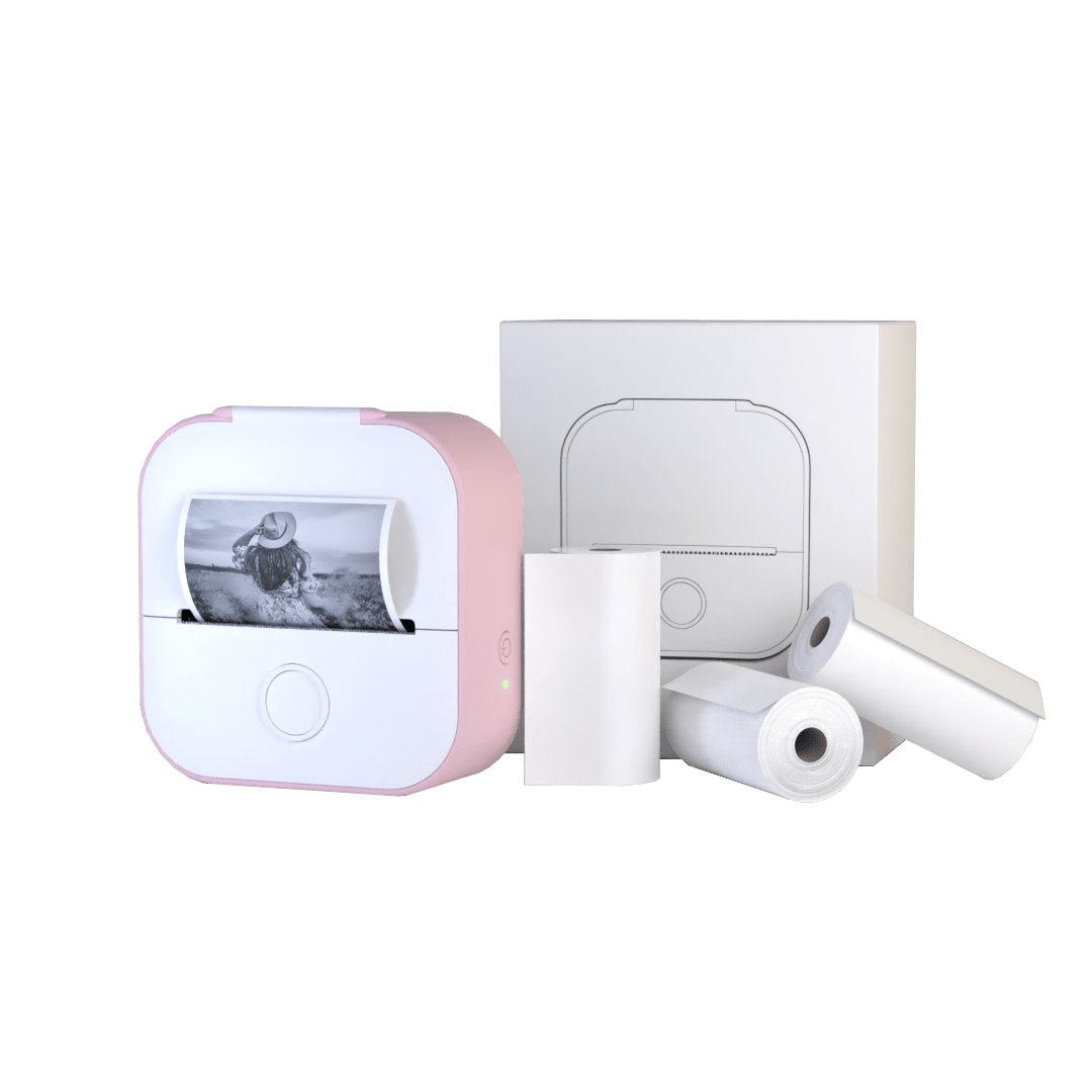 Mini imprimante portable avec Bluetooth et rouleaux d'autocollants pour étiquettes, notes et impressions créatives | Restfield