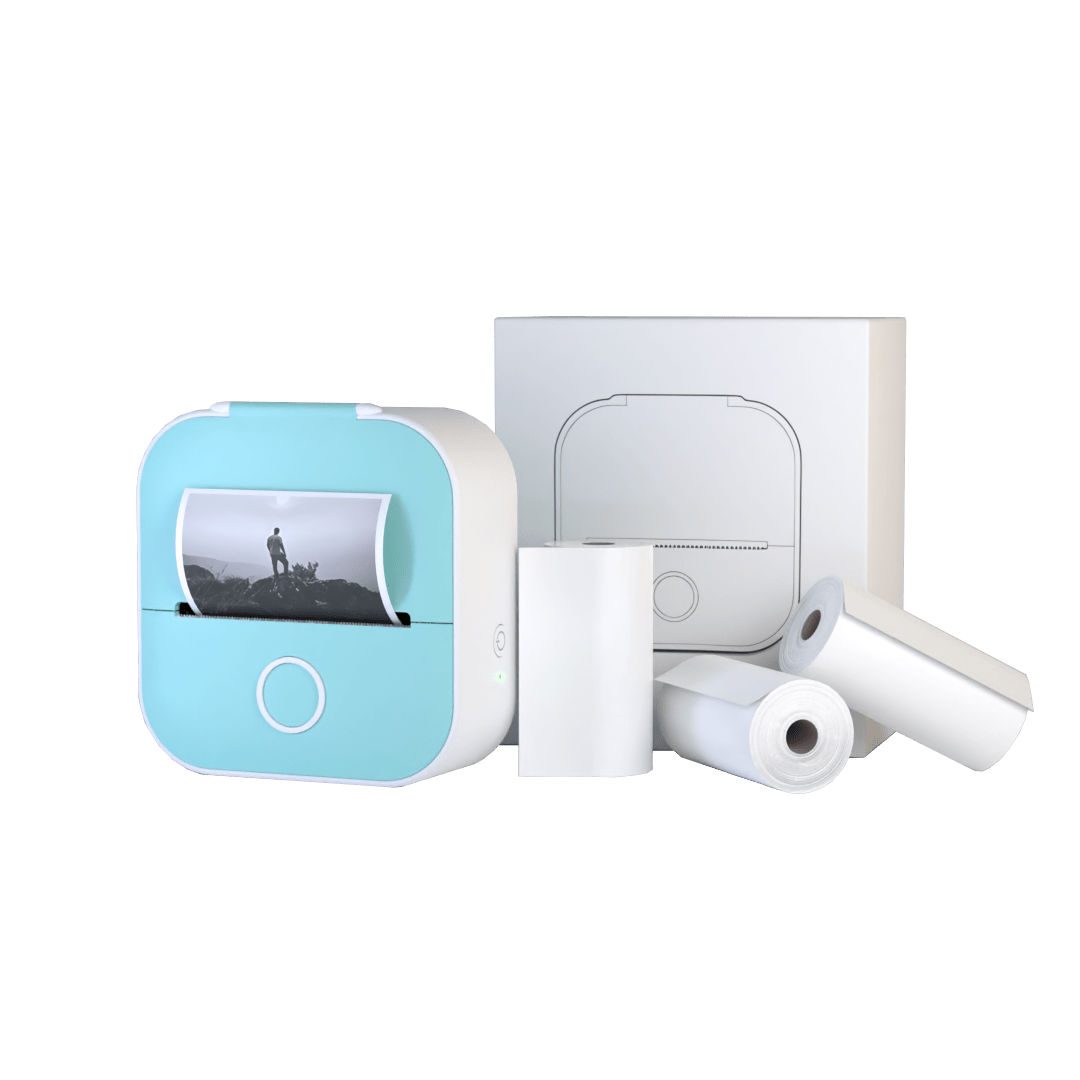 Mini imprimante portable avec Bluetooth et rouleaux d'autocollants pour étiquettes, notes et impressions créatives | Restfield