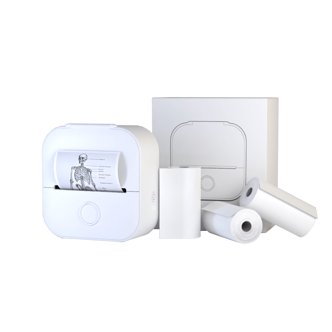 Mini imprimante portable avec Bluetooth et rouleaux d'autocollants pour étiquettes, notes et impressions créatives | Restfield