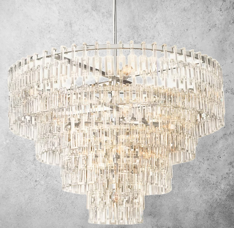 Kristallen Kroonluchter Meerdere Lagen Messing Glas Rond Plafond Verlichting Luxe Eetkamer Woonkamer Design | Sansoti