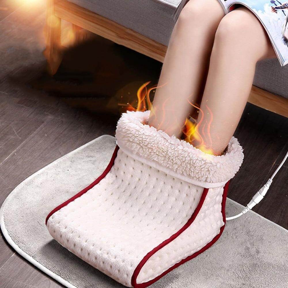 Electric Foot Warmer with Massage Function, Remote Control, Heat Regulation for Warm Feet at Home | Sansoti