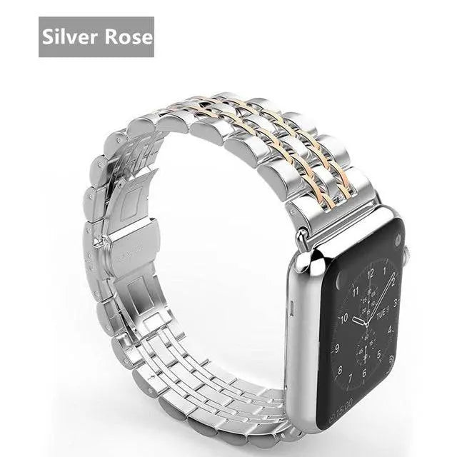 Bracelet pour smartwatch avec coque Acier inoxydable 44mm 42mm 40mm 38mm Protection d’écran Bracelet Accessoire | Sansoti