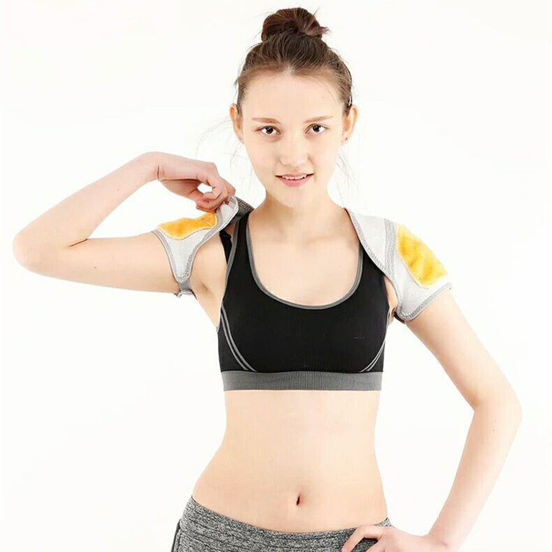 Therapeutic Shoulder Brace Bamboo Fiber Fleece Heat Support Unisex Adjustable Comfortable Shoulder Strap | Sansoti