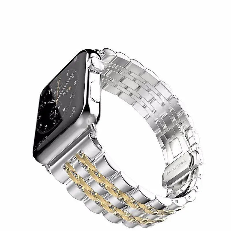Bracelet pour smartwatch avec coque Acier inoxydable 44mm 42mm 40mm 38mm Protection d’écran Bracelet Accessoire | Sansoti