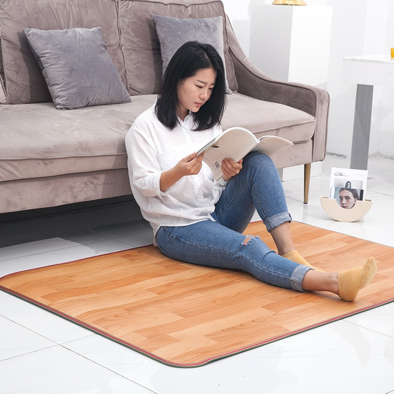 Tapis chauffant électrique pour les pieds avec réglage de température ajustable de 45-60°C, cristal de carbone | Sansoti