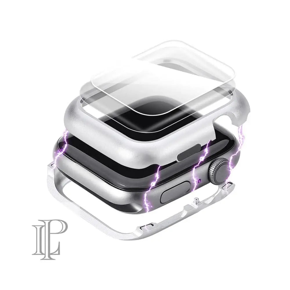 Stainless Steel Watch Protective Case 44mm 40mm with Tempered Glass Screen Protector Full Coverage Smartwatch Cover Scratch-Resistant | Sansoti