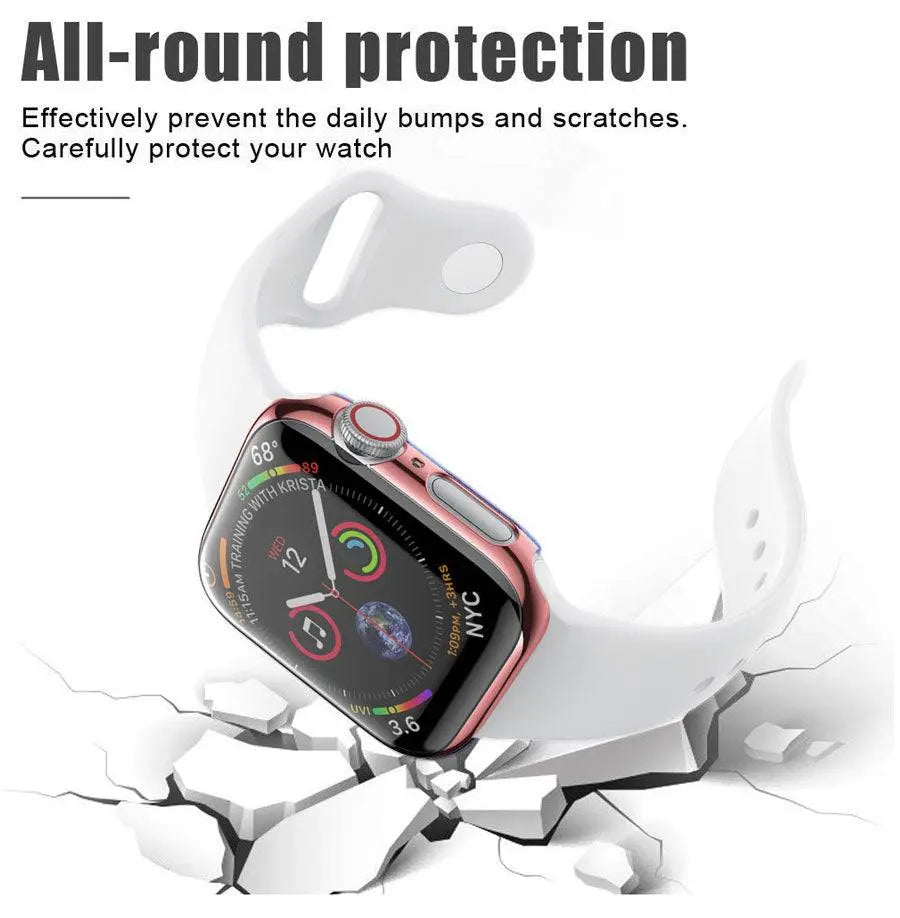 Smartwatch Protective Case 40mm 44mm Polycarbonate Tempered Glass Colorful Transparent Watch Accessory | Sansoti