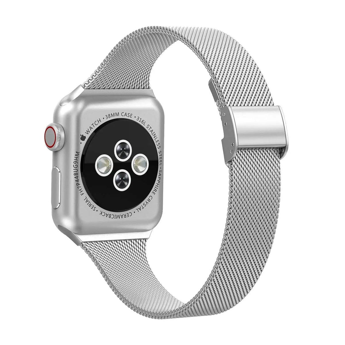 Bracelet de smartwatch en maille d’acier inoxydable 42mm 44mm 46mm 49mm avec fermeture magnétique, réglable | Sansoti