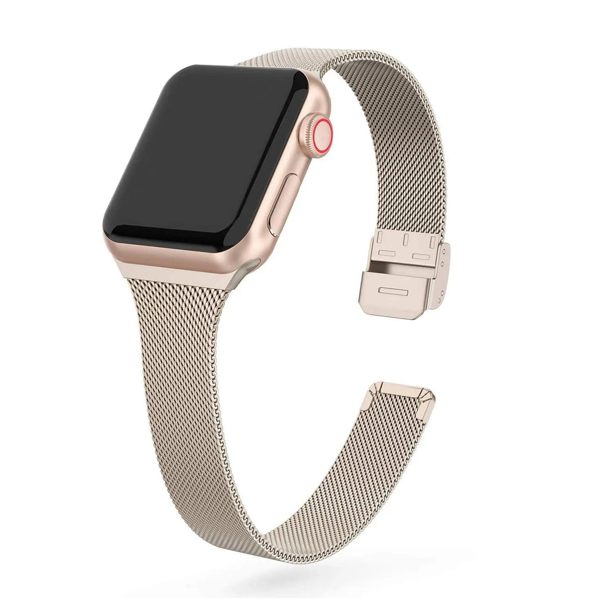 Bracelet de smartwatch en maille d’acier inoxydable 42mm 44mm 46mm 49mm avec fermeture magnétique, réglable | Sansoti