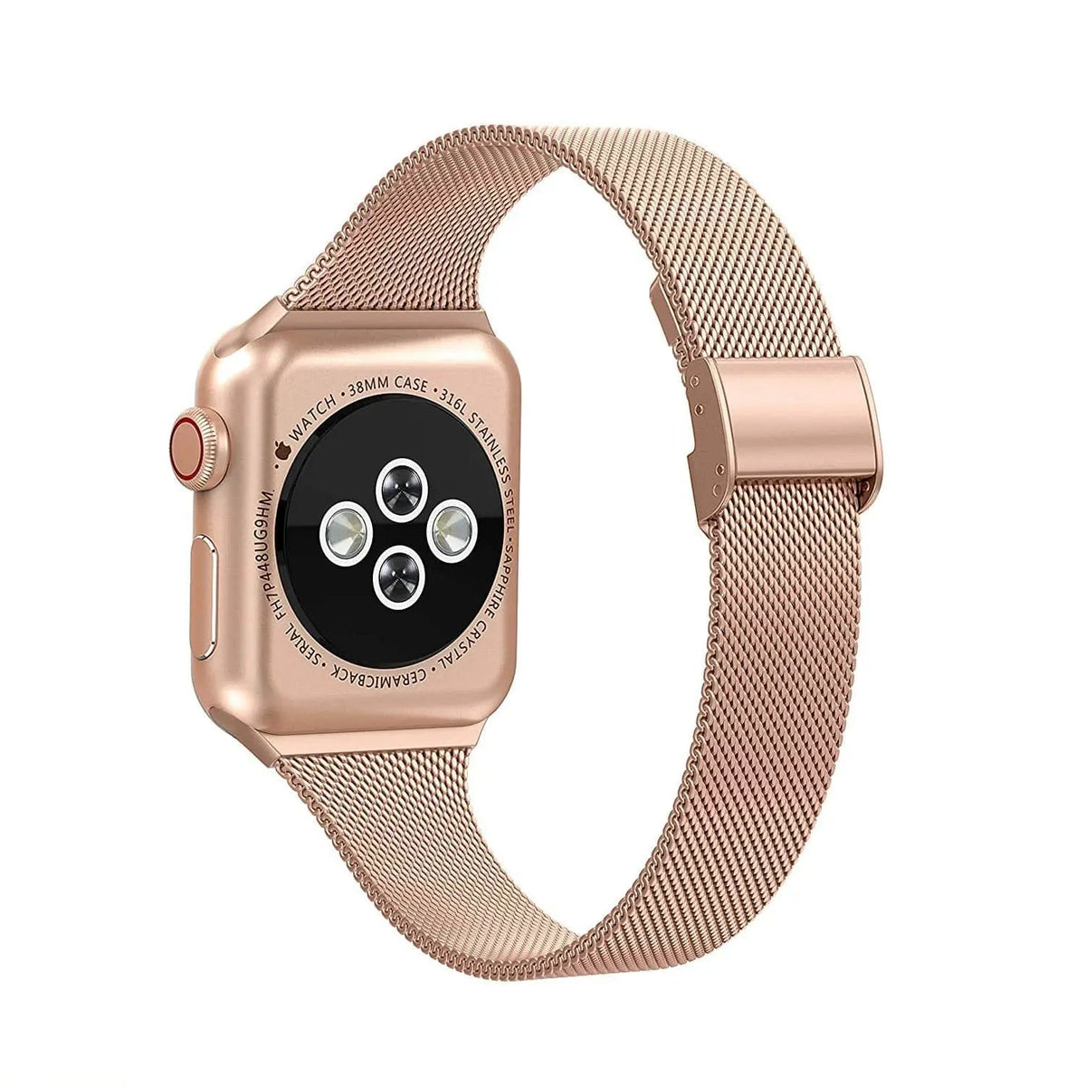 Bracelet de smartwatch en maille d’acier inoxydable 42mm 44mm 46mm 49mm avec fermeture magnétique, réglable | Sansoti