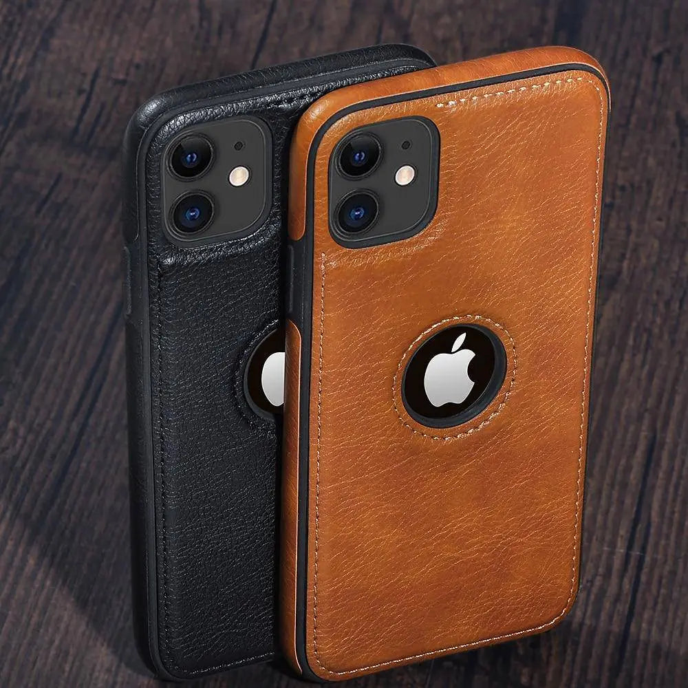 Leather iPhone Case for 11 Pro Max with Raised Edges, Camera Protection, and Stylish Appearance | Sansoti