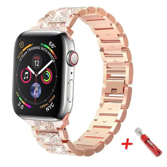 Stainless Steel Watch Band with Protective Case for 38mm 40mm 42mm 44mm Smartwatch Metal Wristband Stylish | Sansoti