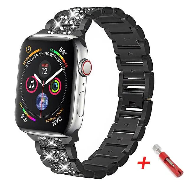 Stainless Steel Watch Band with Protective Case for 38mm 40mm 42mm 44mm Smartwatch Metal Wristband Stylish | Sansoti