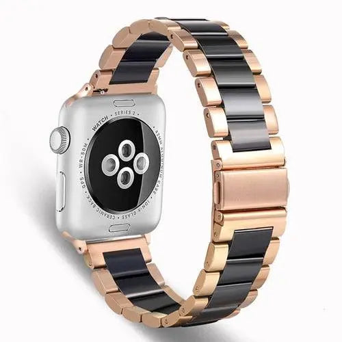 Bracelet de smartwatch en céramique et acier inoxydable 42 mm 46 mm 49 mm, finition bijou, bracelet de montre ajustable | Sansoti