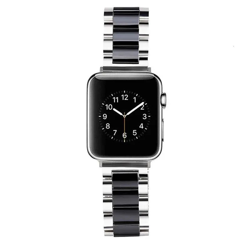 Bracelet de smartwatch en céramique et acier inoxydable 42 mm 46 mm 49 mm, finition bijou, bracelet de montre ajustable | Sansoti