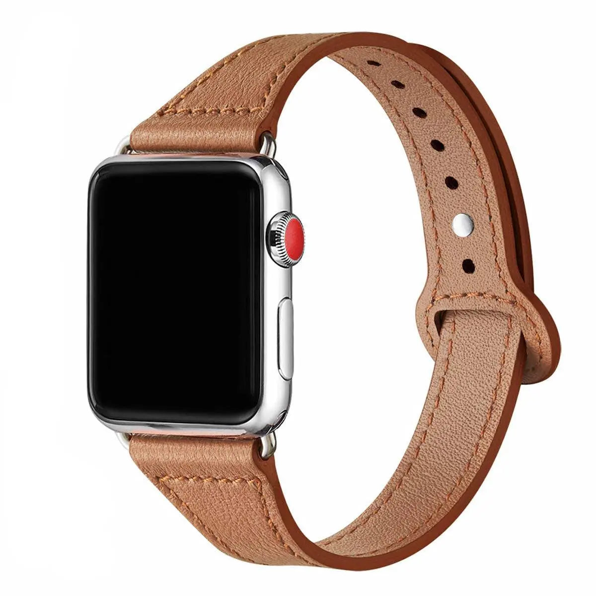 Schmales Lederarmband für Damen 38-49 mm Smartwatch Premium-Verschluss Stilvoll Bequem Verstellbares Accessoire | Sansoti