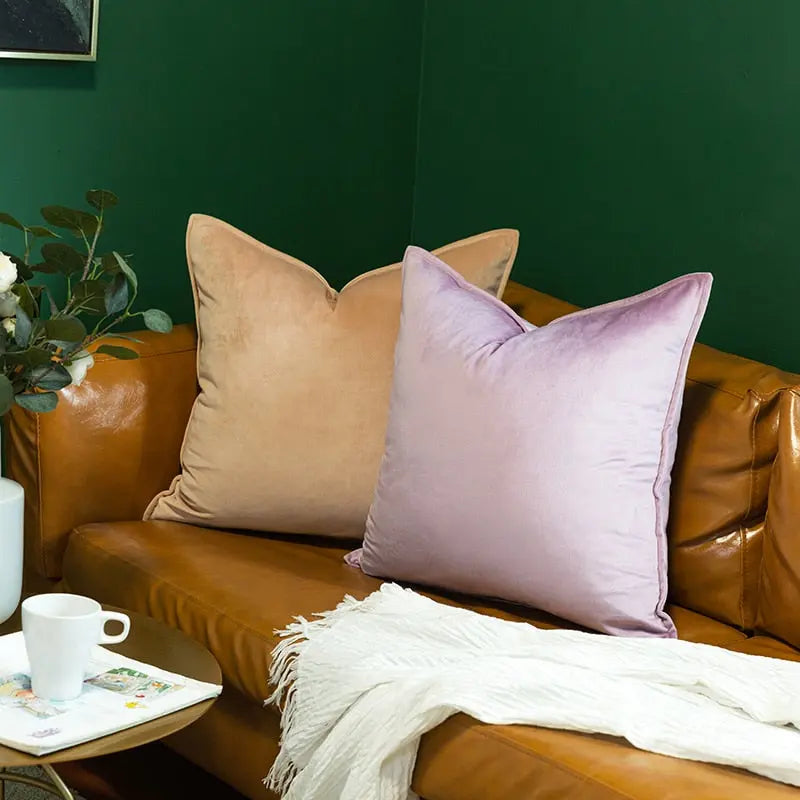 Kussenhoes Velvet 45x45 Beige Fluweel Sierkussen Woonkamer Slaapkamer Decoratief Zacht Met Rits | Sansoti