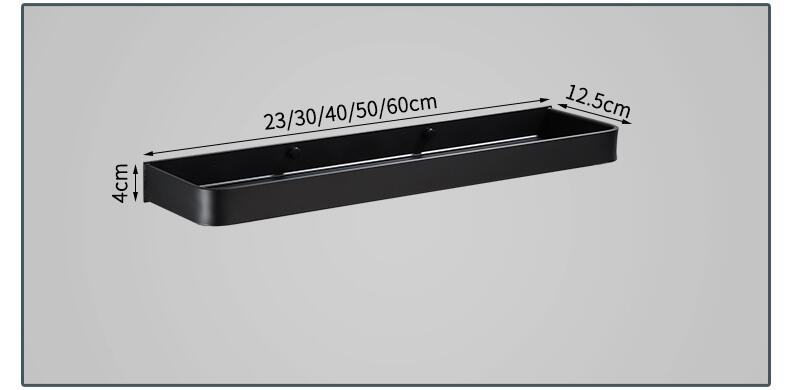 Wandplank aluminium 30 cm zwart badkamer keuken opbergplank zwevend smal rek muur plank modern minimalistisch | Sansoti