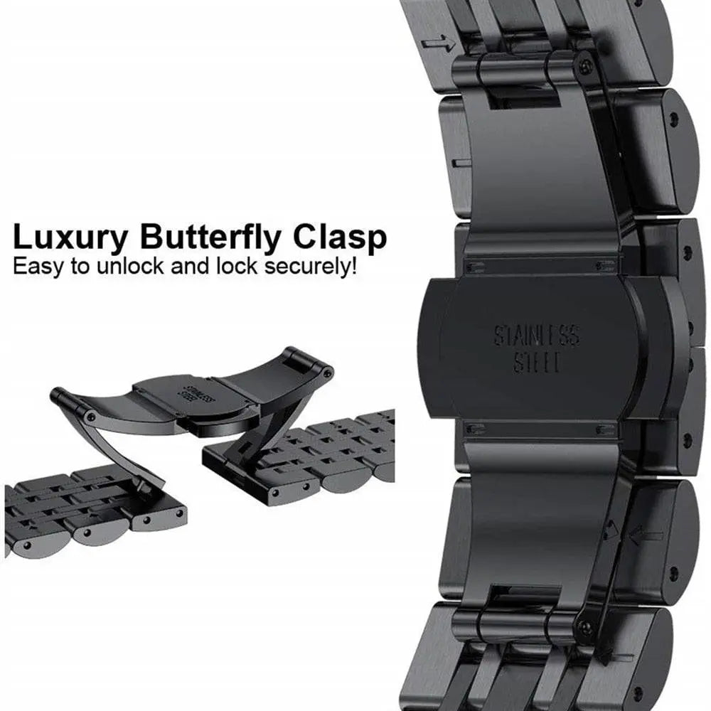 Roestvrijstalen Horlogeband 20mm 22mm Smartwatch Verstelbaar Stijlvol Polsband Metaal Universeel Accessoire | Sansoti
