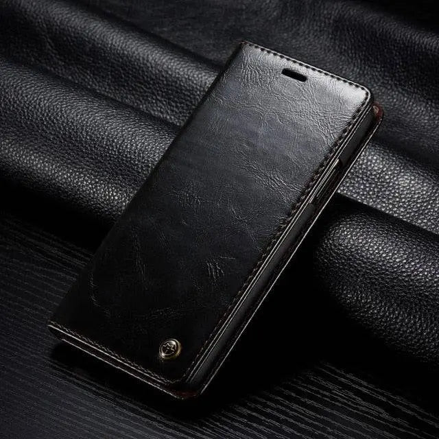 Leather Phone Case with Raised Edge Protection and Full Button Access for Everyday Use | Sansoti