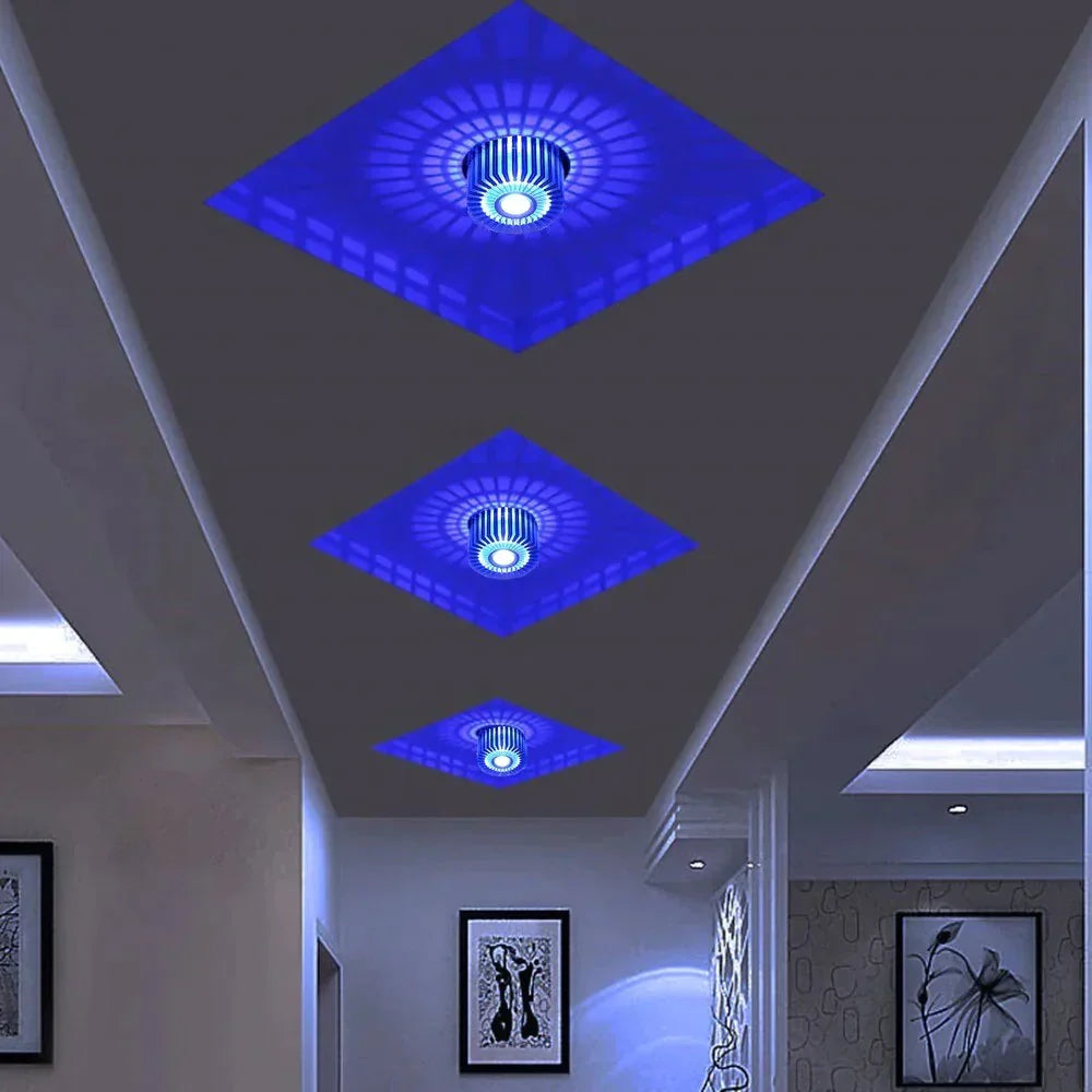 Einbau-LED-Deckenstrahler 3 W Aluminium Farbiges Stimmungslicht Flur Balkon Arbeitszimmer Schlafzimmer Wohnzimmer | Sansoti