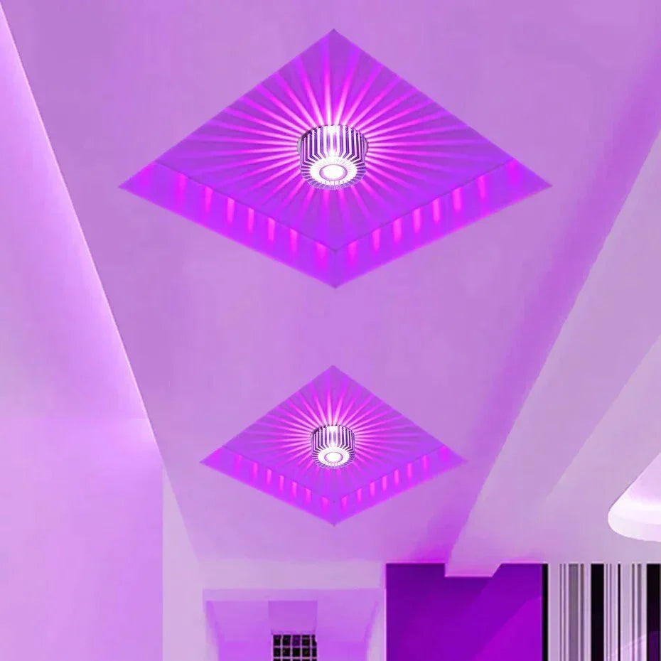 Einbau-LED-Deckenstrahler 3 W Aluminium Farbiges Stimmungslicht Flur Balkon Arbeitszimmer Schlafzimmer Wohnzimmer | Sansoti