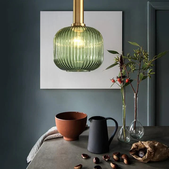 Hängelampe Buntglas Retro Nordisch E27 Weiß Grün Rosa Ø13 Ø30 Esszimmer | Restfield