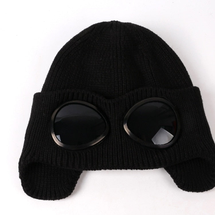 Unisex Aviator Muts met Bril Winteraccessoire Warm Comfortabel Zachte Voering Retro Wintermuts voor Heren Dames | Sansoti