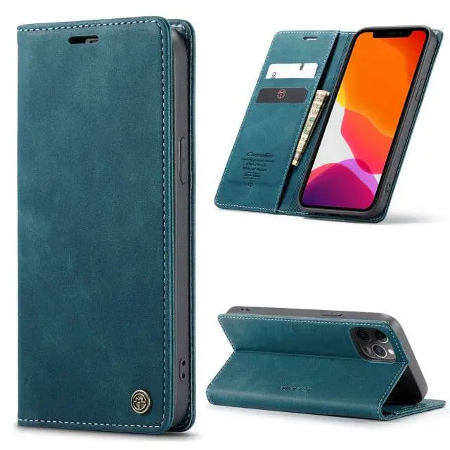 Leather Wallet Case for iPhone 12 Series – Card Holder Phone Case with All-Around Protection and Stylish Design | Sansoti