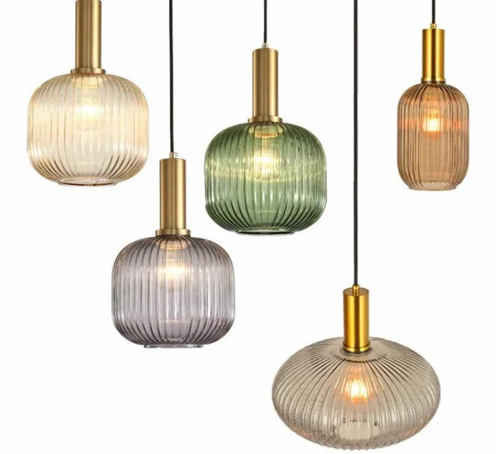 Hängelampe Buntglas Retro Nordisch E27 Weiß Grün Rosa Ø13 Ø30 Esszimmer | Restfield