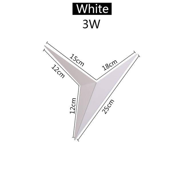 Applique murale Triangle LED 3W Métal Noir Salon Chambre Moderne Lampe murale Géométrique Lampe de bureau Décoration Intérieur | Restfield