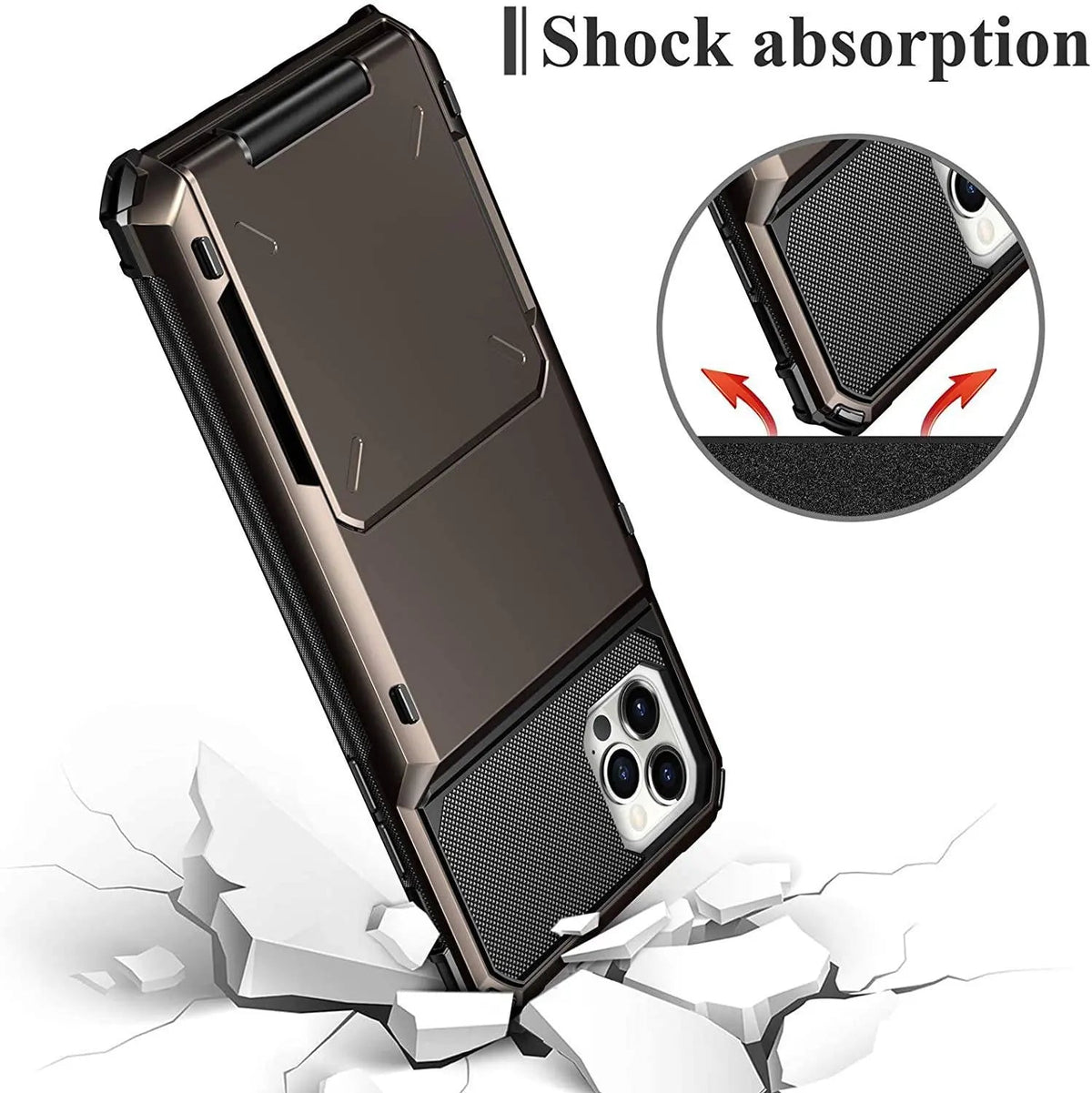 Armor Case with Card Holder for iPhone – Military-Grade Protection Wallet Phone Case for Everyday Use | Sansoti