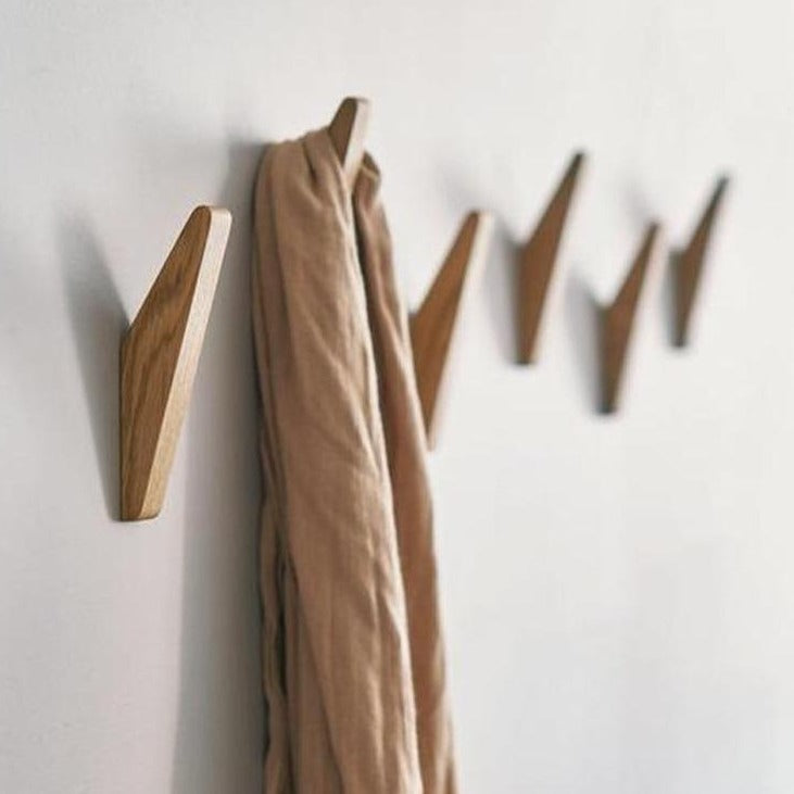 Wandhaken Hout Set van 2 13,5 cm Naturel Kapstok Badkamer Hal Handdoekhaak Wandkapstok Minimalistisch Boho Interieur | Sansoti