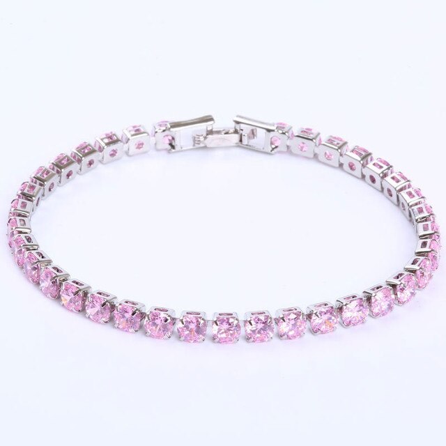 Elegante Schakelarmband met Zirkonia Stenen | Luxe Tennisarmband voor Dames en Heren | Geometrisch Design Polssieraad met Glanzende Kristallen | Verstelbare Feestelijke Armband Zilver Goud | Sansoti