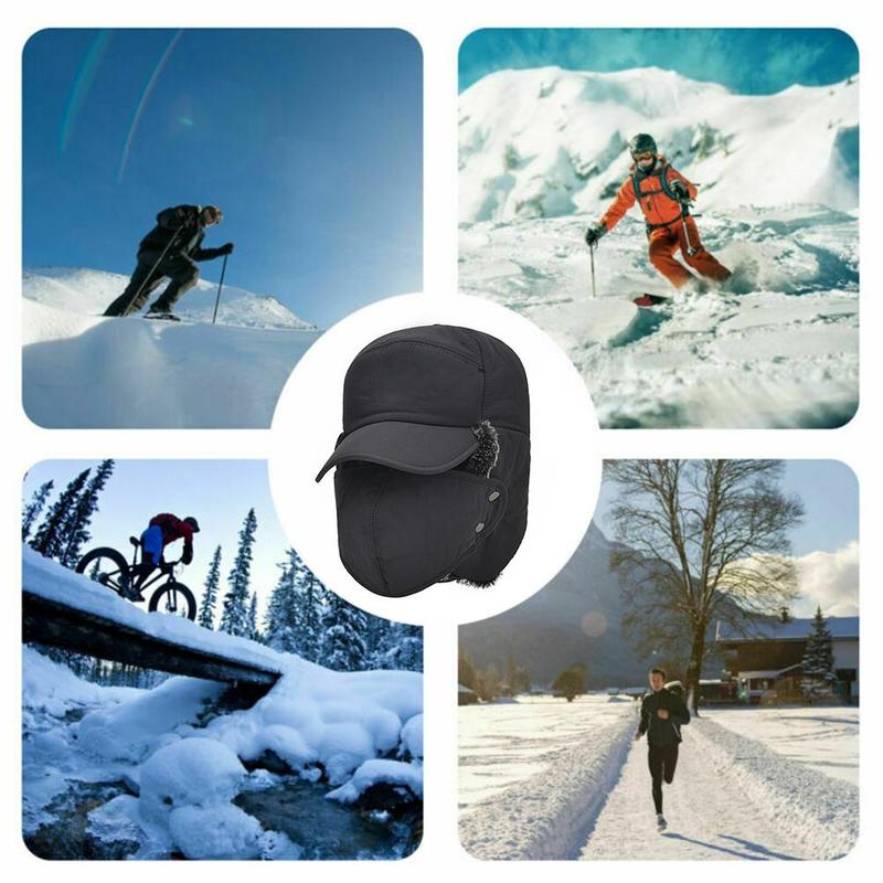 Unisex-Wintermütze mit Gesichtsschutz, Ohrenklappen, wasserdicht, winddicht, Ski, Snowboard, Outdoor, Winter | Sansoti