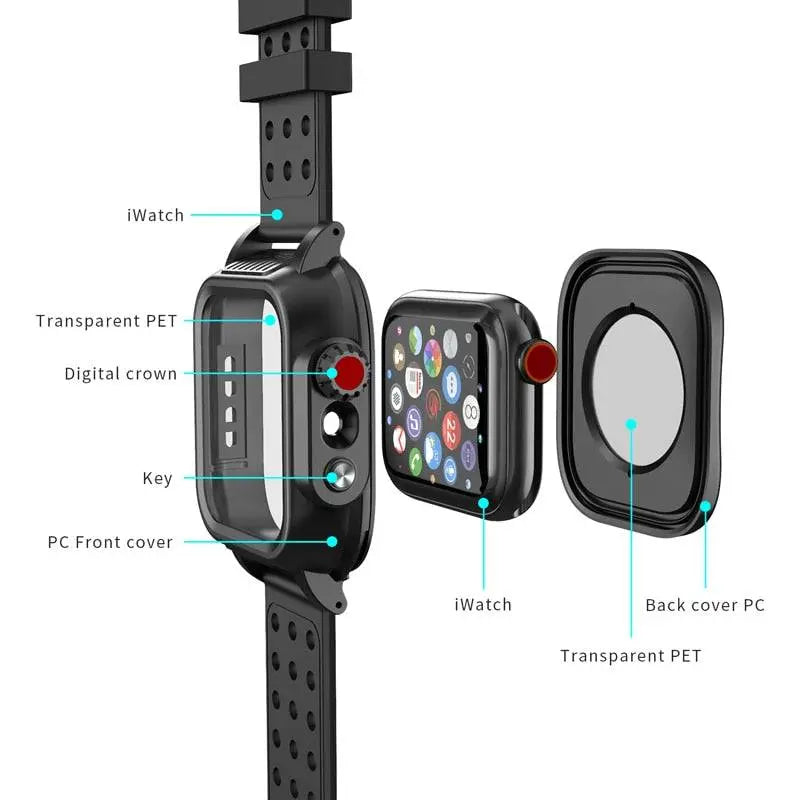 Protective Smartwatch Case with Sports Band for 44mm 42mm Models Silicone Bumper Watch Accessory | Sansoti