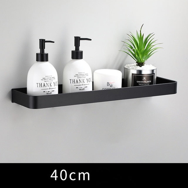 Wandplank aluminium 30 cm zwart badkamer keuken opbergplank zwevend smal rek muur plank modern minimalistisch | Sansoti